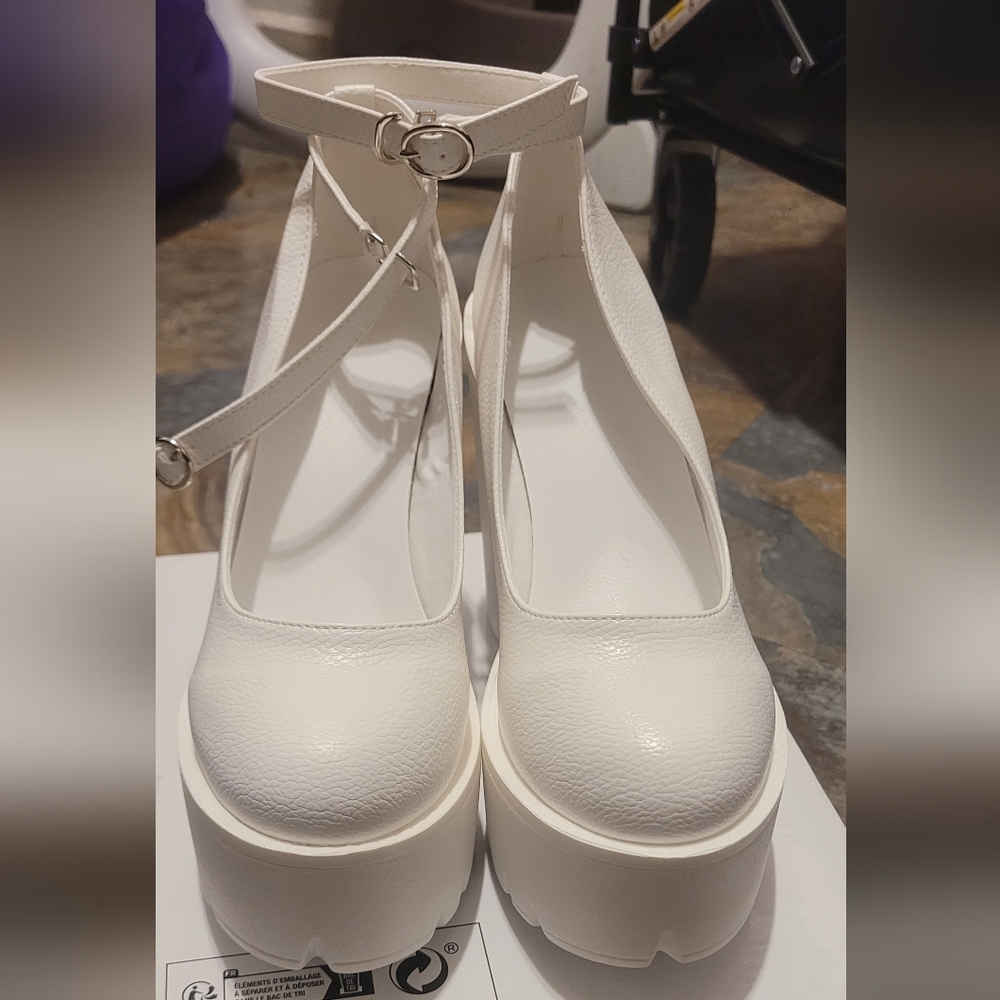 All white barbie shoes
